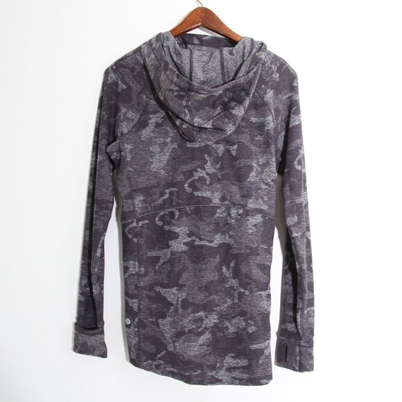 Lululemon Warm Stabilizer 1/2 Zip Hoodie Pullover Incognito Camo HTR Black Rulu - Picture 11 of 13